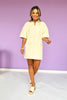 Cream Collar V Neck Front Pocket Shift Dress *FINAL SALE*