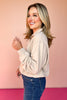 Taupe Collared Half Zip Pullover Sweatshirt *FINAL SALE*