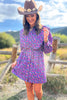 SSYS Oakley Quilted Scallop Overlay Dress In Purple Floral