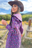 SSYS Oakley Quilted Scallop Overlay Dress In Purple Floral