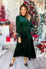 SSYS The Ginger Long Sleeve Maxi Dress In Hunter Velvet