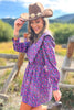 SSYS Oakley Quilted Scallop Overlay Dress In Purple Floral
