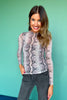 SSYS Ingrid Printed Mesh Top In Ivory Scales