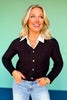 SSYS Lizzy V Neck Cable Knit Cardigan In Black