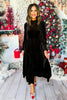 SSYS The Ginger Long Sleeve Maxi Dress In Black Velvet