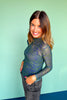 SSYS Ingrid Printed Mesh Top In Hunter Stripes