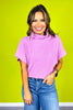 Mauve Mock Neck Side Shirred Sweater *FINAL SALE*