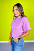Mauve Mock Neck Side Shirred Sweater *FINAL SALE*