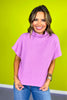 Mauve Mock Neck Side Shirred Sweater *FINAL SALE*