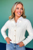 SSYS Lizzy V Neck Cable Knit Cardigan In Ivory