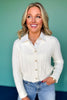 SSYS Lizzy V Neck Cable Knit Cardigan In Ivory