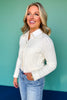 SSYS Lizzy V Neck Cable Knit Cardigan In Ivory
