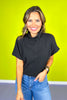 Black Mock Neck Side Shirred Sweater *FINAL SALE*