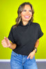 Black Mock Neck Side Shirred Sweater *FINAL SALE*