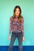 SSYS Ingrid Printed Mesh Top In Dark Floral