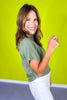 Light Olive Mock Neck Side Shirred Sweater *FINAL SALE*