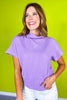 Lavender Mock Neck Side Shirred Sweater *FINAL SALE*