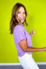 Lavender Mock Neck Side Shirred Sweater *FINAL SALE*