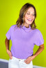 Lavender Mock Neck Side Shirred Sweater *FINAL SALE*
