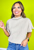 Light Mocha Mock Neck Side Shirred Sweater *FINAL SALE*
