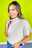 Light Mocha Mock Neck Side Shirred Sweater *FINAL SALE*