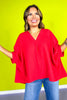 Ruby V Neck Half Puff Sleeve Top *FINAL SALE*