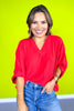 Ruby V Neck Half Puff Sleeve Top *FINAL SALE*