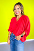 Ruby V Neck Half Puff Sleeve Top *FINAL SALE*