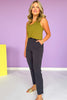 Black Crinkle Woven Straight Leg Joggers *FINAL SALE*