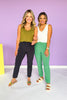 Green Crinkle Woven Straight Leg Joggers *FINAL SALE*