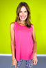 SSYS Hot Pink Ruffle Racerback Honeycomb Active Tank Top