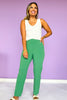 Green Crinkle Woven Straight Leg Joggers *FINAL SALE*