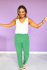 Green Crinkle Woven Straight Leg Joggers *FINAL SALE*