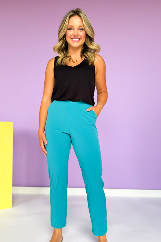 Blue Crinkle Woven Straight Leg Joggers *FINAL SALE*