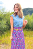SSYS Daisy One Tier Maxi Skirt In Purple Floral
