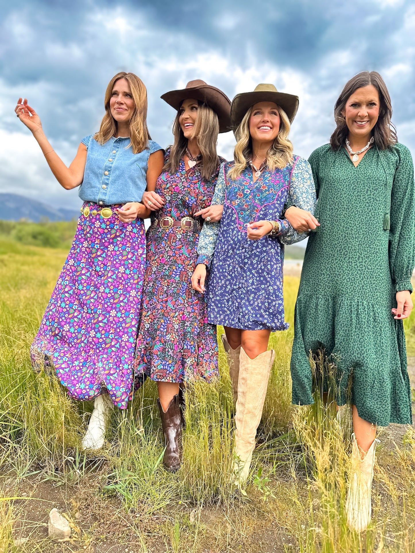 SSYS Rowan Long Sleeve Maxi Dress In Green Animal