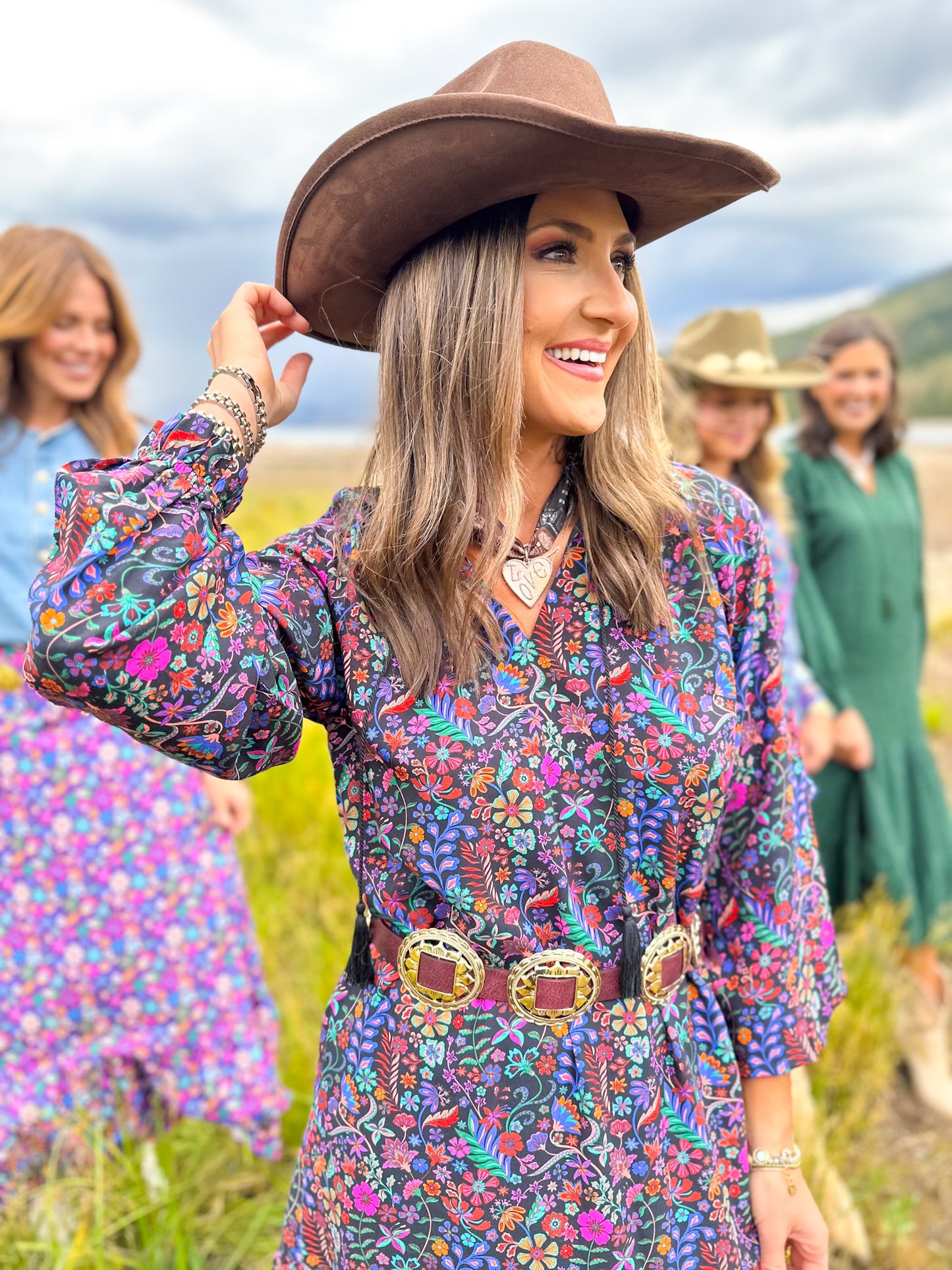 SSYS Rowan Long Sleeve Maxi Dress In Empress Blooms