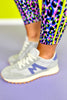 Grey Suede Heel Accent Sneakers