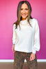 SSYS Farrah Bandana Long Sleeve Sweater In Ivory