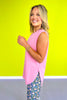 SSYS Open Back Sleeveless Active Air Top In Baby Pink