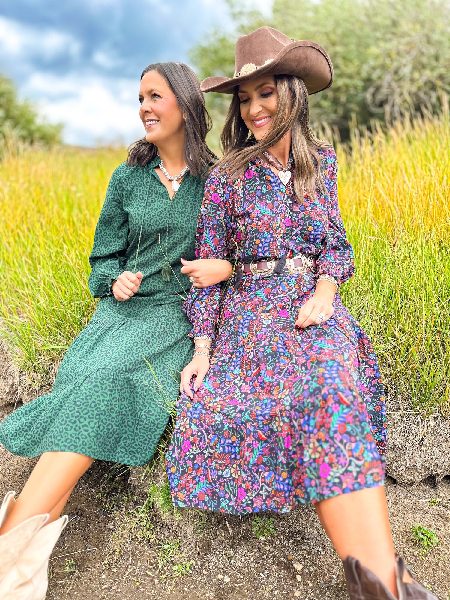 long sleeve maxi spring dress Petal and Pup Women's Calypso Long Sleeve Maxi Dress - Burgundy Peony