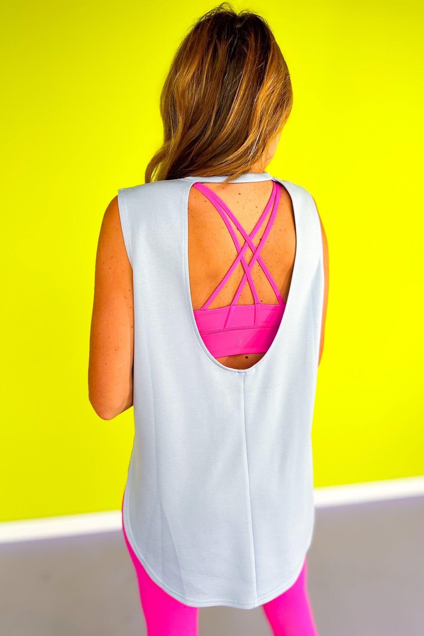 SSYS Open Back Sleeveless Active Air Top In Baby Blue