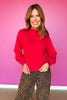 SSYS Farrah Bandana Long Sleeve Sweater In Red