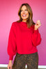 SSYS Farrah Bandana Long Sleeve Sweater In Red