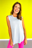 SSYS Open Back Sleeveless Active Air Top In Baby Blue