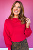 SSYS Farrah Bandana Long Sleeve Sweater In Red