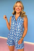 SSYS Millie Sleeveless Pajama Short Set In Blue Jars