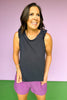 SSYS Ruffle Twist Back Honeycomb Active Tank In Navy