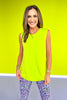 SSYS Open Back Sleeveless Active Air Top In Lime