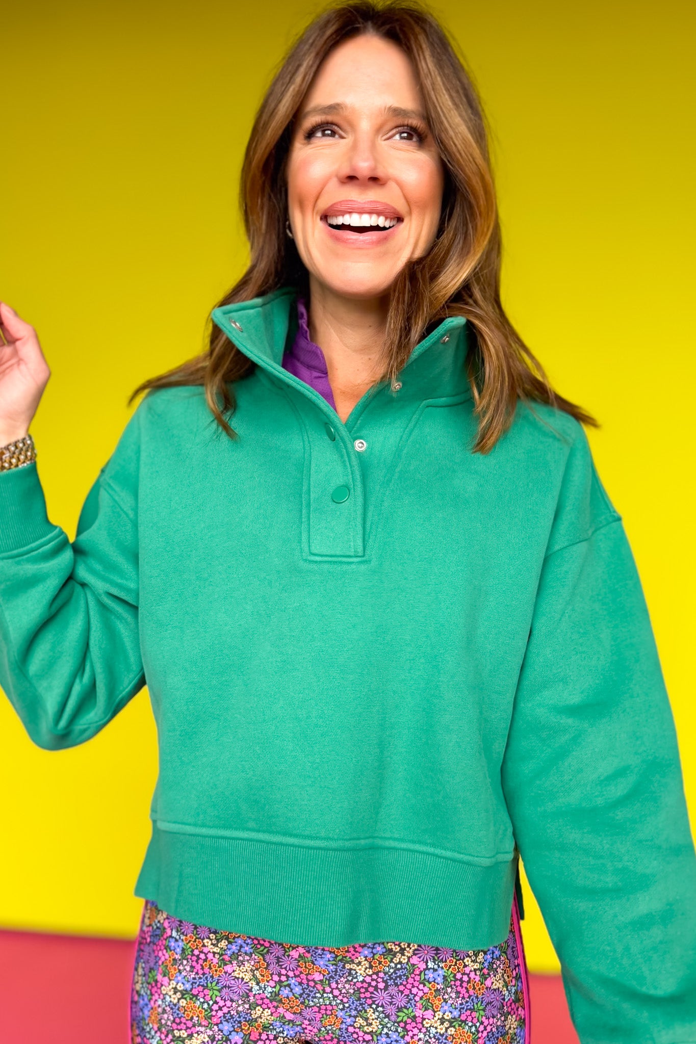 SSYS Cropped Natalie Pullover In Green